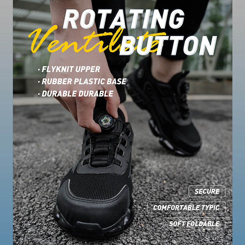 鋼製つま先保護安全靴男性用回転ボタン作業安全靴男性用アンチス - Sneaker Care のレビューと価格